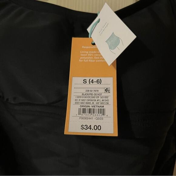 Black One Piece Swim Suit with Adjustable straps- Size Small - Picture 9 of 12